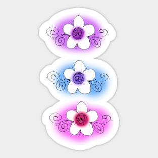 Flower Power Lovely Swirly Flowers Sticker